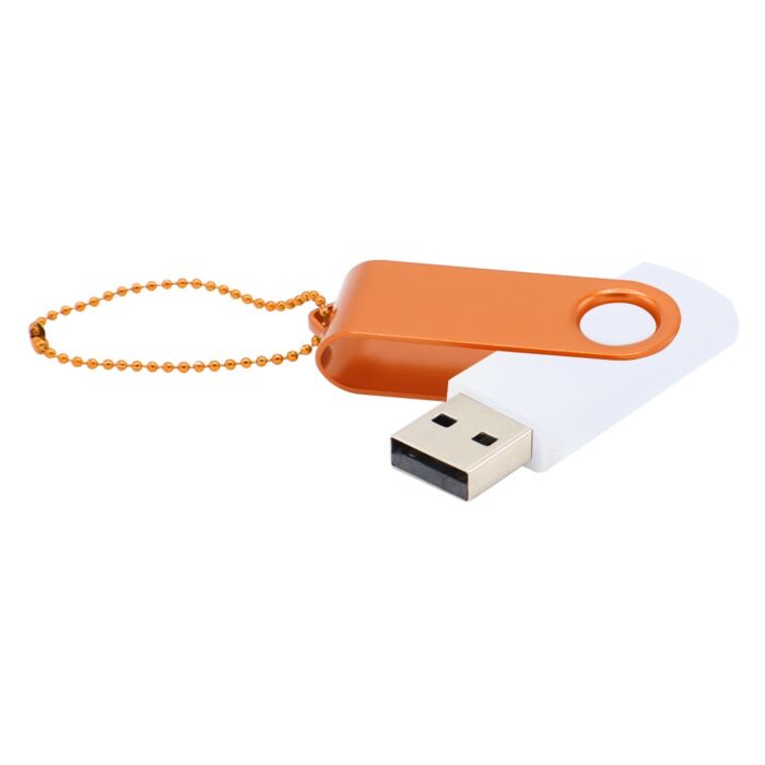 Флешка Designer To Go 2.0 USB 16Gb, белый/оранжевый