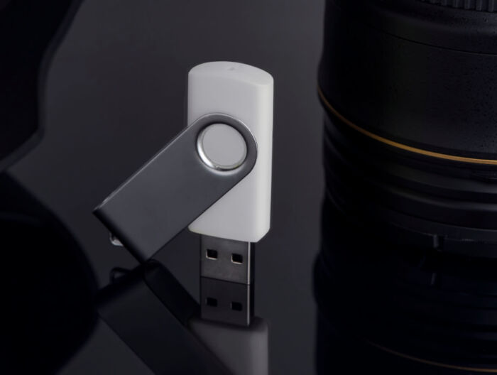 USB flash-карта DOT (32Гб), белый, серебристый