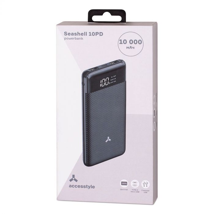 Внешний аккумулятор Accesstyle Seashell (10000 mAh), черный