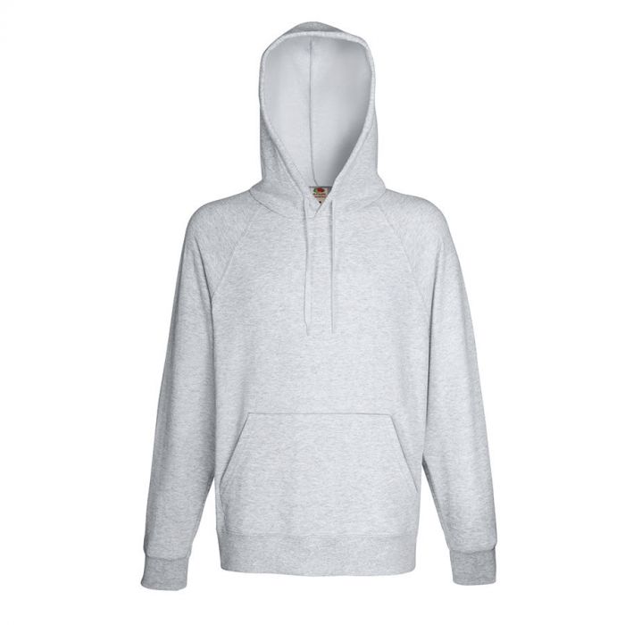 Толстовка без начеса LIGHTWEIGHT HOODED SWEAT 240, серый меланж