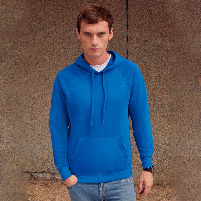 Толстовка без начеса LIGHTWEIGHT HOODED SWEAT 240, серый меланж