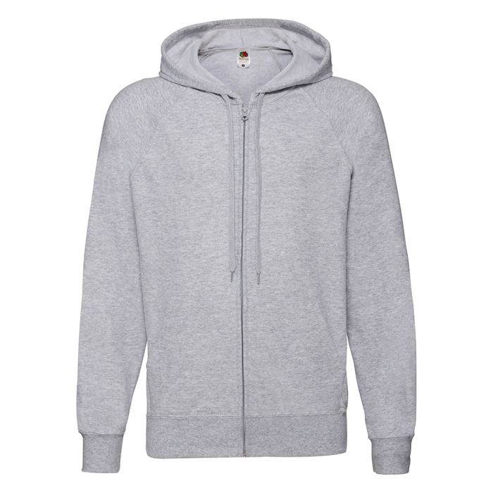 Толстовка без начеса LIGHTWEIGHT HOODED SWEAT JACKET 240, серый