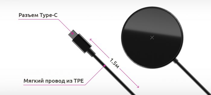 Беспроводное ЗУ Olmio MagCharge, черный