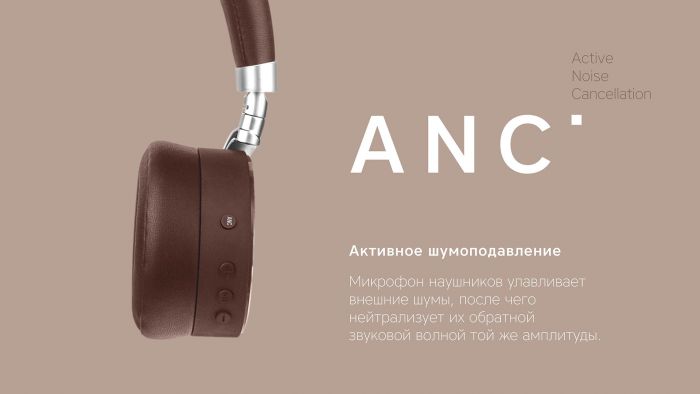 Наушники беспроводные Rombica MySound BH-13 ANC, серый