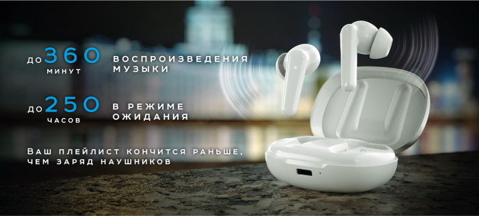 Наушники True Wireless Olmio TWE-017, белый