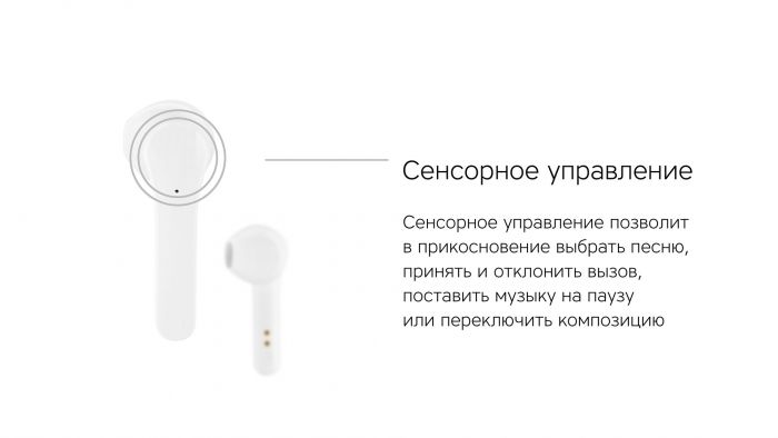 Наушники True Wireless Rombica Mysound Flip, белый