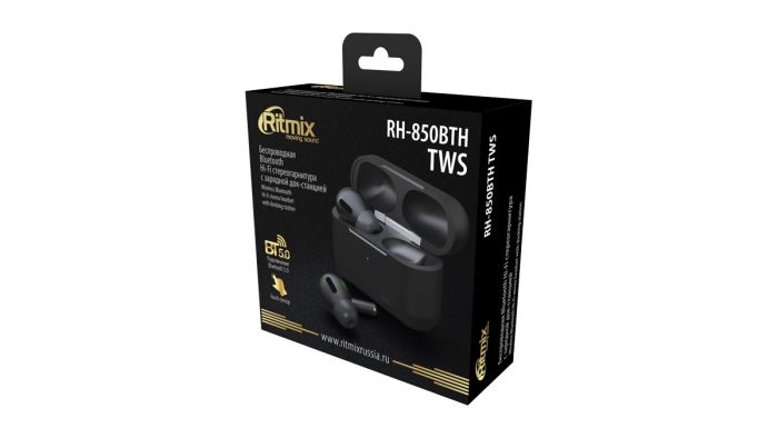 Наушники True Wireless Ritmix RH-850BTH, черный