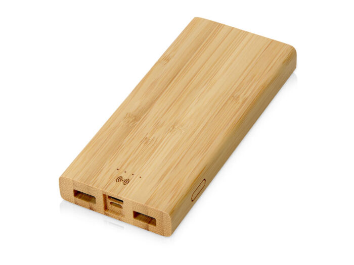 Внешний беспроводной аккумулятор из бамбука Bamboo Air, 10000 mAh