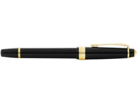 Ручка перьевая Bailey Ligh Polished Black Resin and Gold Tone, перо F, черный/золотистый