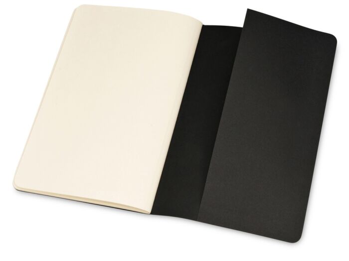 Записная книжка Moleskine Cahier (нелинованный, 3 шт.), Large (13х21см), черный