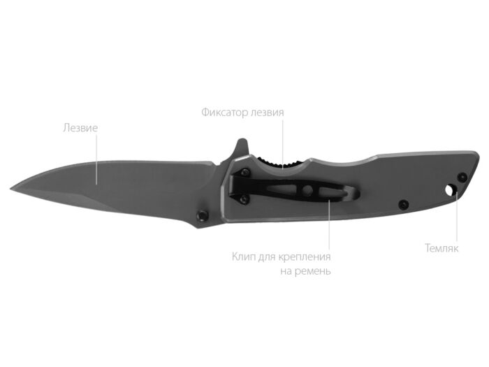 Складной нож с титановым покрытием Clash, темно-серый