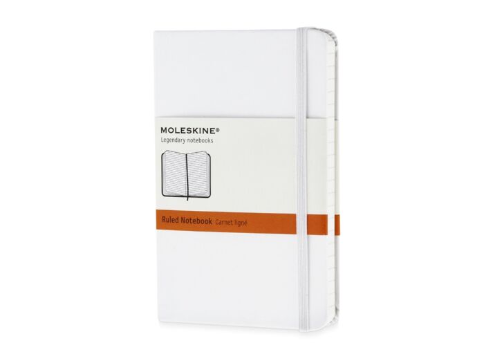 Записная книжка Moleskine Classic (в линейку) в твердой обложке, Pocket (9x14см), белый