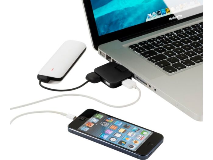 USB Hub Gaia на 4 порта, черный