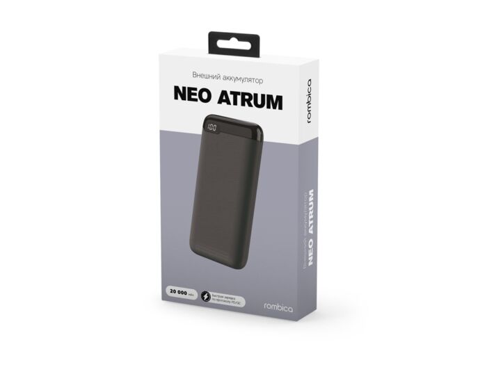 Внешний аккумулятор NEO Atrum, 20000 mAh, черный