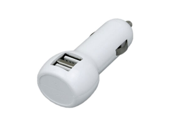 Автомобильная зарядка на 2 USB порта, белый
