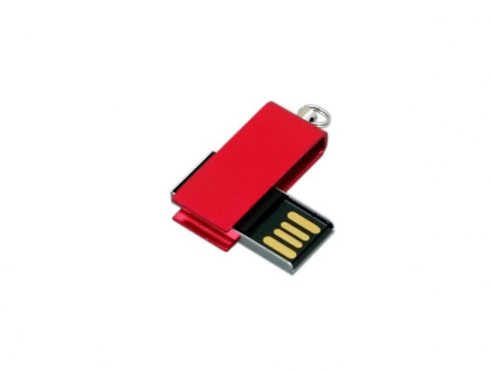 USB 2.0- флешка мини на 32 Гб с мини чипом в цветном корпусе, красный