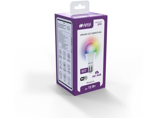 Умная LED лампочка IoT A61 RGB, белый