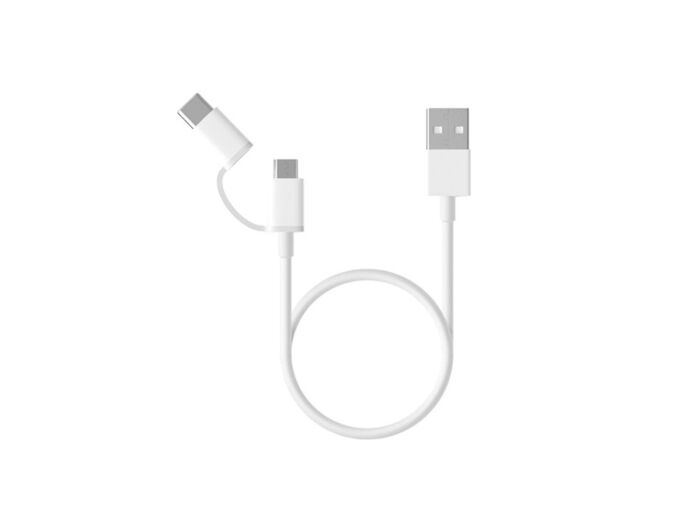 Кабель Mi 2-in-1 USB Cable Micro-USB to Type C, 30 см, белый