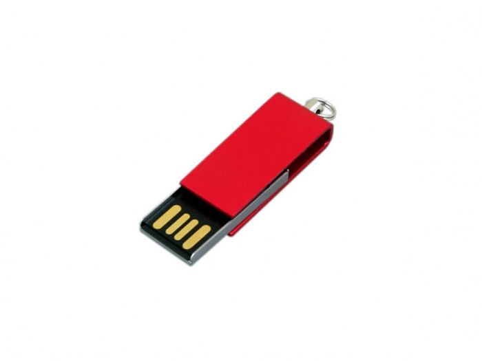 USB 2.0- флешка мини на 32 Гб с мини чипом в цветном корпусе, красный