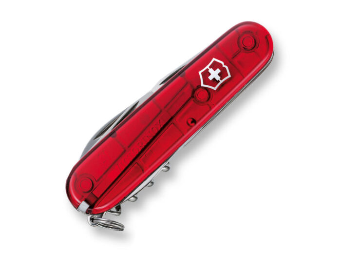 Нож перочинный VICTORINOX Spartan, 91 мм, 12 функций, полупрозрачный красный