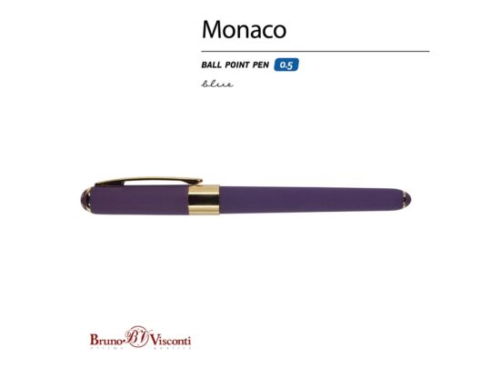 Ручка пластиковая шариковая Monaco, виноградный/золотистый