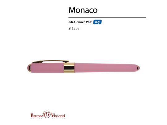 Ручка пластиковая шариковая Monaco, розовый/золотистый