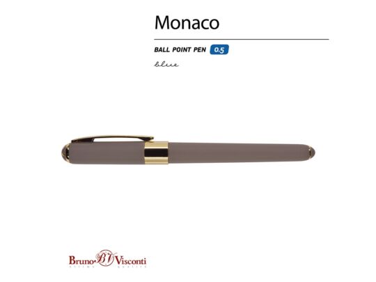 Ручка пластиковая шариковая Monaco, серый/золотистый