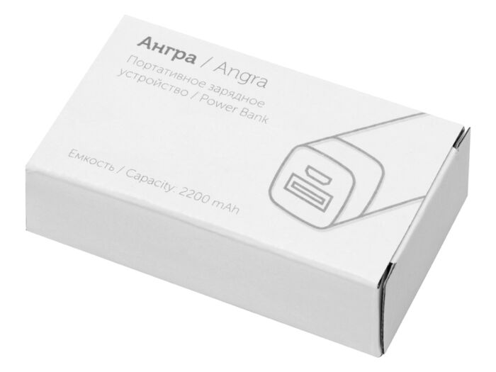 Внешний аккумулятор Ангра, 2200 mAh, белый