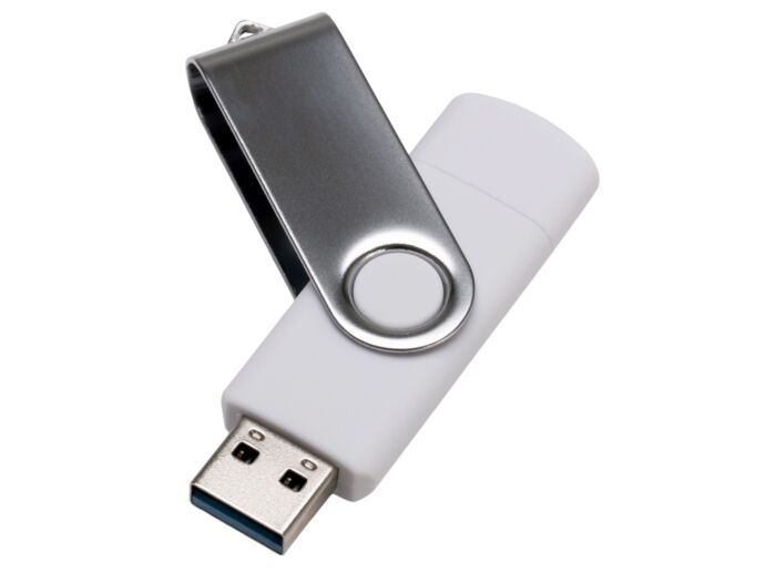 USB3.0/USB Type-C флешка на 32 Гб Квебек C, белый