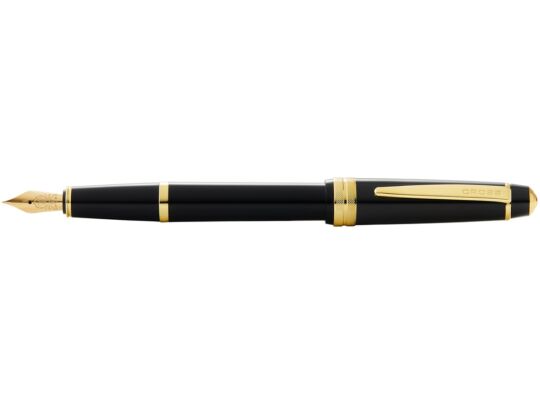 Ручка перьевая Bailey Ligh Polished Black Resin and Gold Tone, перо F, черный/золотистый