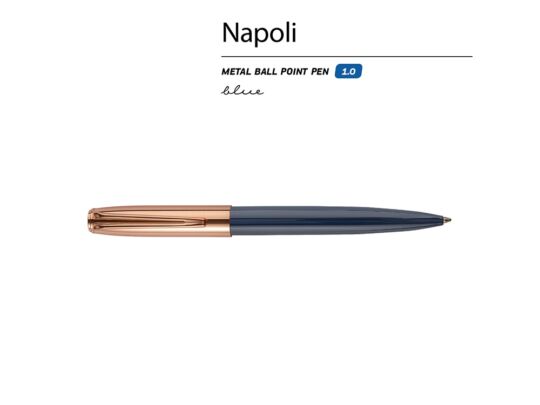 Ручка металлическая шариковая Napoli, синий, розовое золото