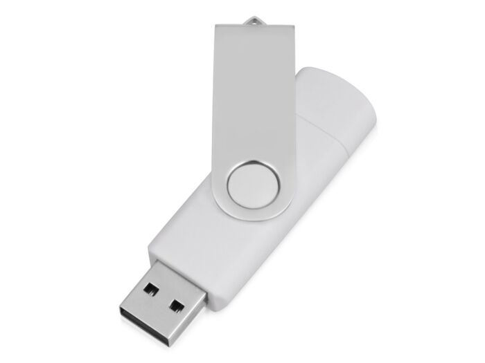 USB/micro USB-флешка 2.0 на 16 Гб Квебек OTG, белый