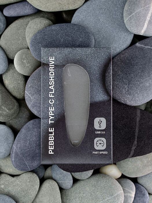 Флешка Pebble Type-C, USB 3.0, серая, 32 Гб