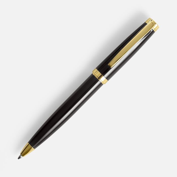 Ручка шариковая Letra Gold, глянцевая, черная