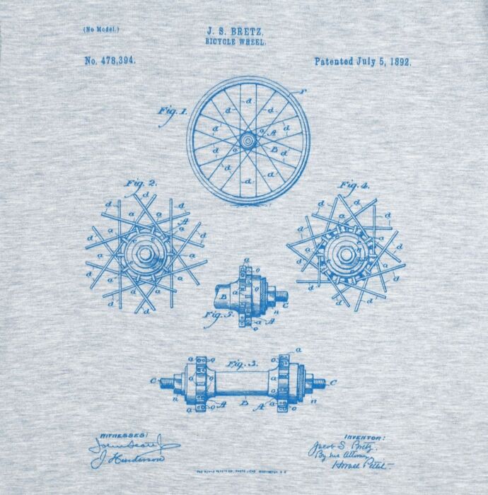 Футболка приталенная Old Patents. Wheel, голубой меланж