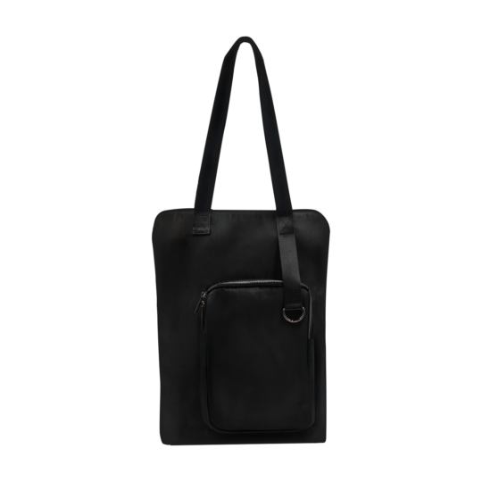 Шоппер Superbag Pocket, с внутренним креплением (карабин) и чехлом для мелочей (черный)