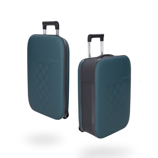 Чемодан складной Rollink Vega II 55x40x20 см, 2 колеса, сине-зеленый, вердигри