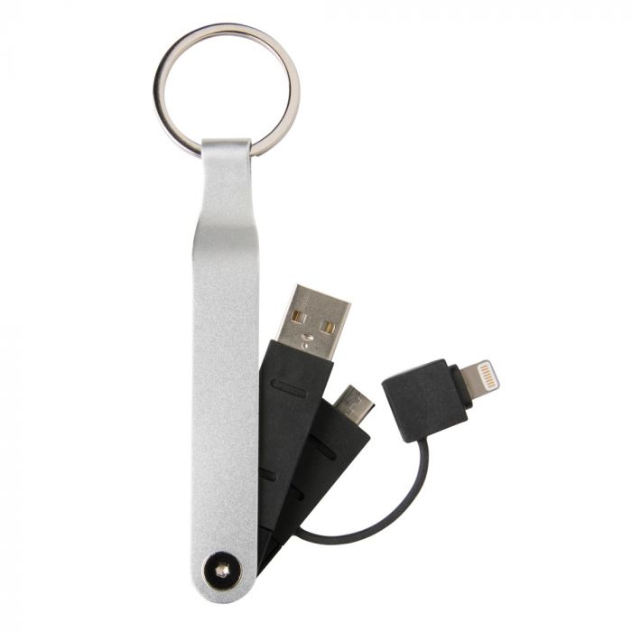 USB-кабель MFi 2 в 1, серебряный