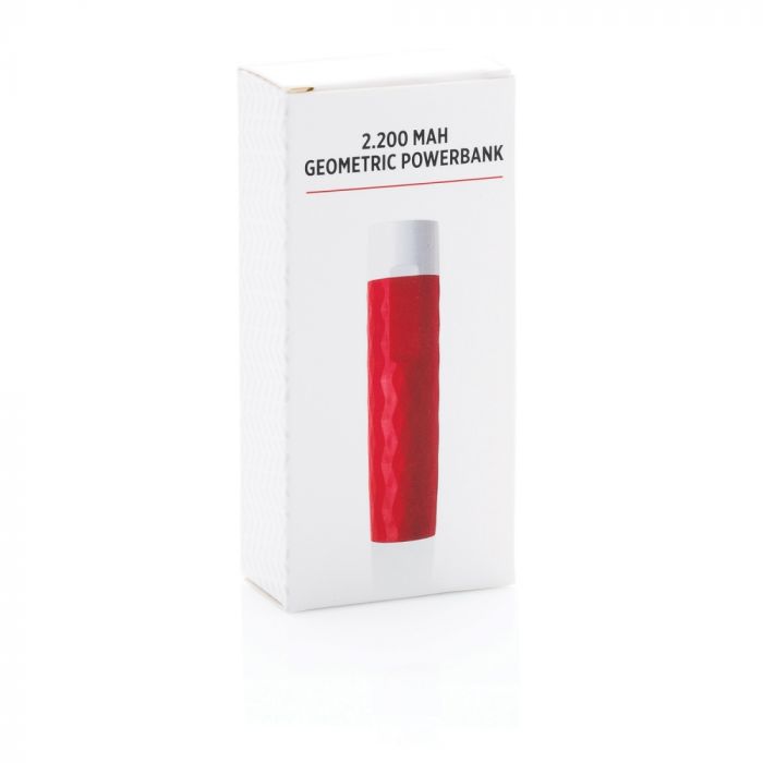 Зарядное устройство Geometric, 2200 mAh, красный